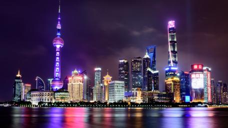 Pudong purple night wallpaper