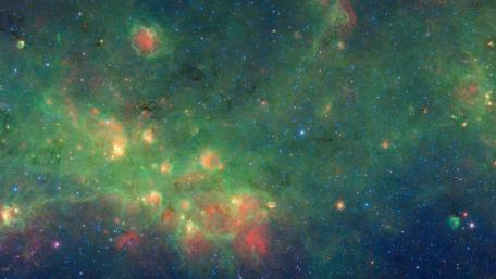 GLIMPSE-MIPSGAL Infrared Composite of Dust & Stars within the Constellation Norma wallpaper