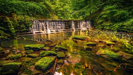 Serenity of an Enchanted Waterfall wallpaper