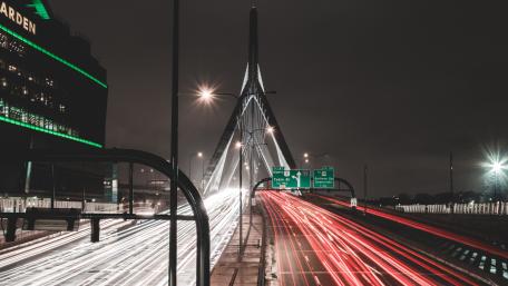 Luminous Night Bridge Under Starry Skies wallpaper