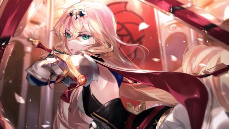 Warrior Princess with Pink Hair in Battle wallpaper