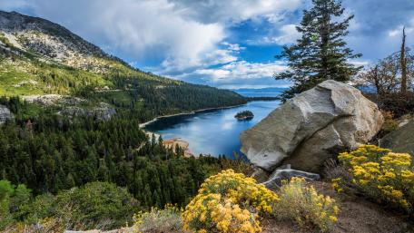 View of Emerald Bay on Lake Tahoe from Emerald Bay State Park, California wallpaper
