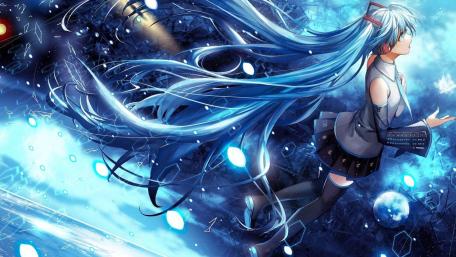 Vibrant Hatsune Miku Fantasy Art Wallpaper wallpaper