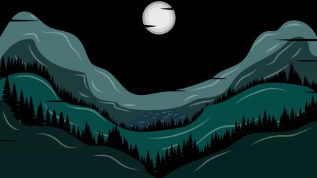 Full Moon with shades of green wallpaper
