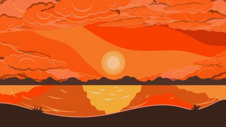 Sunset with oranges wallpaper