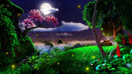 Full Moon Fantasy Realm wallpaper