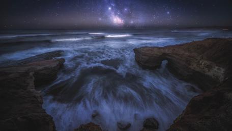 Serene Night by the Shore wallpaper