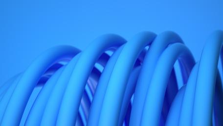 Fluid Blue Waves of Abstract Design wallpaper