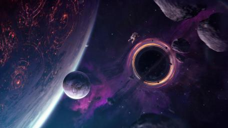 Cosmic Gateway Amidst Celestial Chaos wallpaper