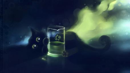 Mystical Black Cat in Enchanted Glow wallpaper