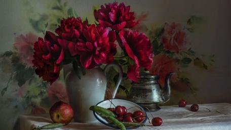 Peony Still Life wallpaper