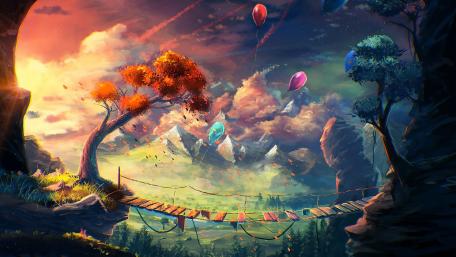 Digital landscape wallpaper