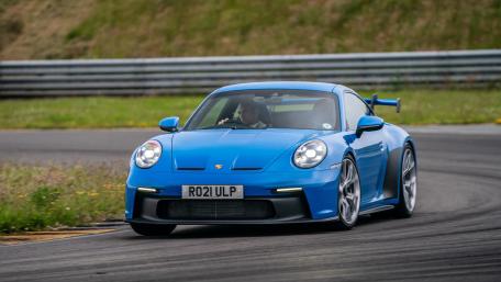 Blue Porsche 911 GT3 front view wallpaper