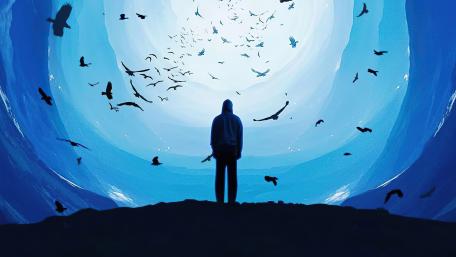 Mystical Blue Journey wallpaper
