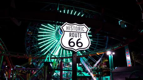 Neon Nights on Historic Route 66 wallpaper