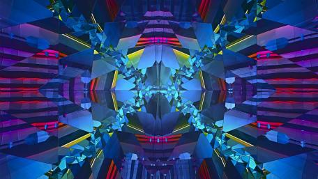 Abstract Kaleidoscope Symphony in Blue 4K Art Wall wallpaper