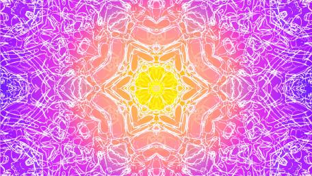 Purple yellow and white kaleidoscope pattern wallpaper