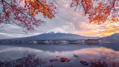 Mount Fuji at fall wallpaper