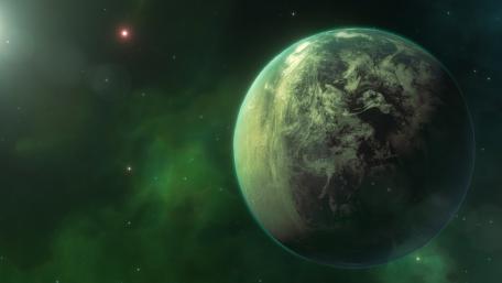 Mystical Earthlike Planet in Cosmic Serenity wallpaper