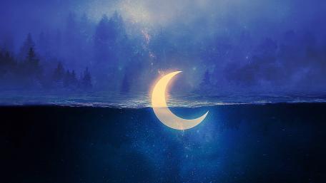 Sinking moon wallpaper