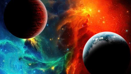 Galactic Wonders in Vibrant Colors wallpaper