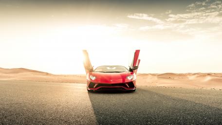 Lamborghini Aventador S roadster open doors wallpaper