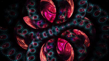 Vibrant Fractal Fusion in Digital Art wallpaper