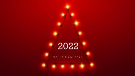 Festive Red 2022 New Year Celebration Wall Art wallpaper