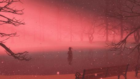 Bathing in the snowfall wallpaper