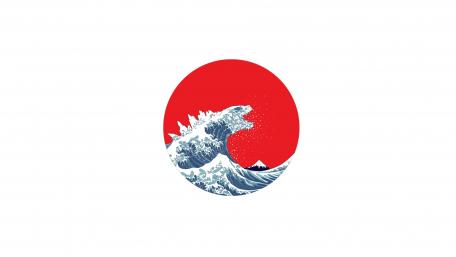 The Great Wave off Kanagawa monster wallpaper