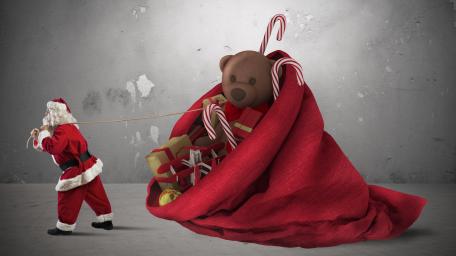 Santa's Giant Toy Sack 5K Wallpaper wallpaper