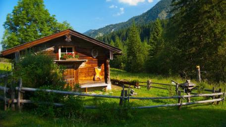 Rustic log cabin wallpaper