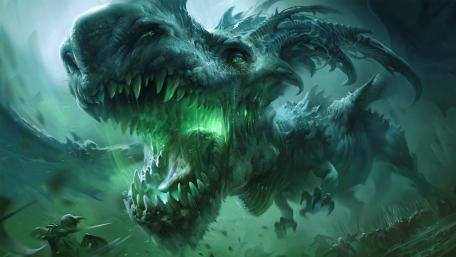 Dragon's Roar in the Misty Abyss wallpaper