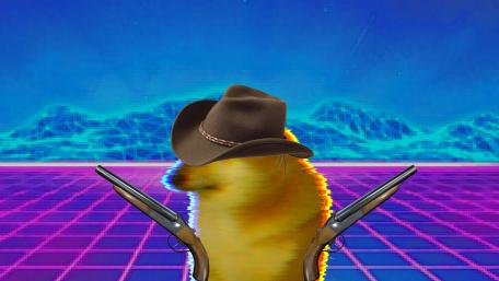 Retro Doge Duel at Digi-Dawn wallpaper
