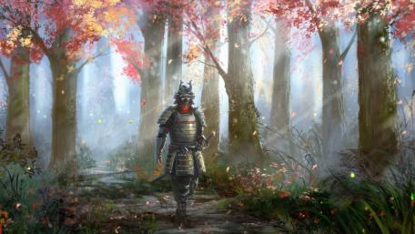 Autumn Samurai - A Vision in the Mist wallpaper