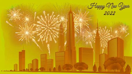 Festive Cityscape Welcoming 2022 wallpaper