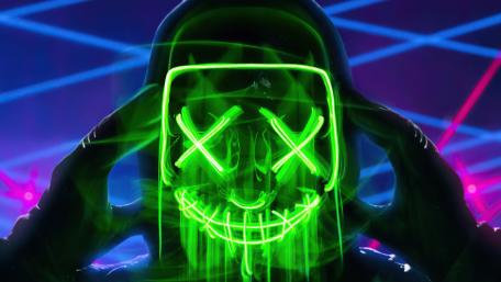 Neon Masked Mystery Unveiled wallpaper