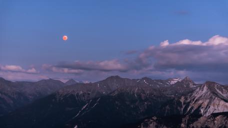 Majestic Moonlit Mountain Landscape 5K Wallpaper wallpaper