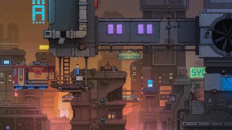 Pixel Metropolis Evening Glow wallpaper