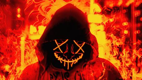 Fiery Neon Mask Enigma wallpaper