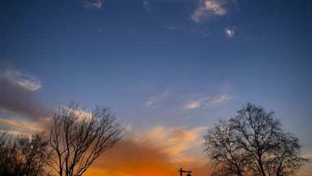 Sunset in a rural area wallpaper