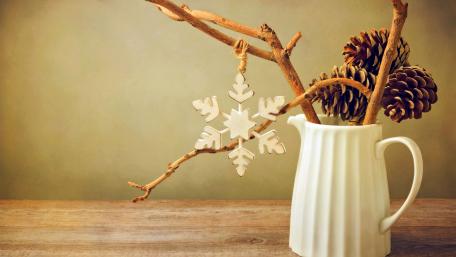 Elegant Minimalist Christmas Still Life Decoration wallpaper