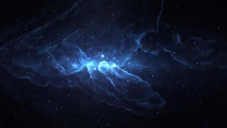 Mysterious Blue Nebula in Space Artistry wallpaper