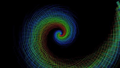 Vivid Spiral of Colorful Light in Darkness wallpaper