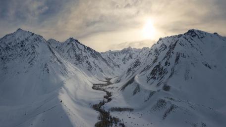 Snow covered mountains wallpaper