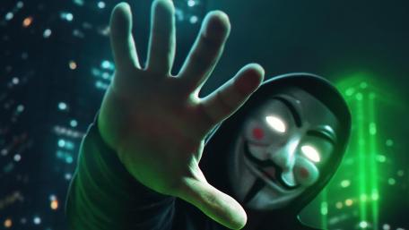 Anonymous in Neon Glow wallpaper