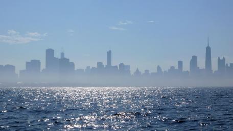 Foggy Chicago Skyline wallpaper