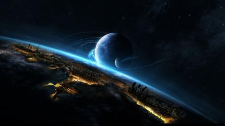 Futuristic Colony on Distant Exoplanet wallpaper