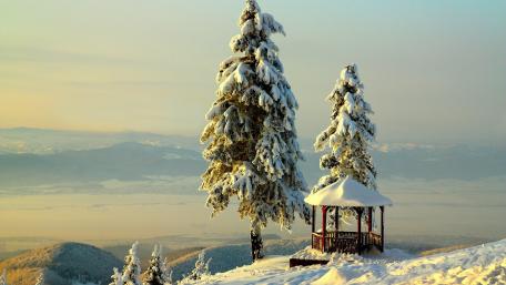 Winter Gazebo wallpaper