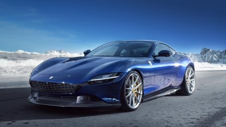 Blue Ferrari Roma wallpaper